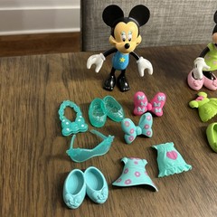 Disney Minnie Mouse Bowtique Dress Up Doll Snap N’ Style Lot of 3 with Clothes
