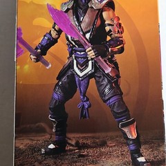 Mortal Kombat Sub-Zero Action Figure w/ Axe, Sword + Head Blue/Black/Brown