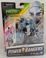 Hasbro Power Rangers Beast Morphers Silver Ranger 6in Action Figure Shows Wear