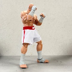 BW-SGT-WHT: 1/12 White Fabric Boxing Shorts for Storm Arena Sagat Action Figure