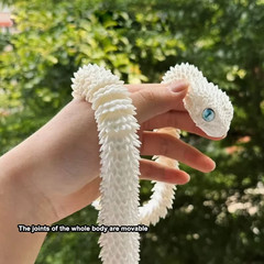 3D Printed Snake Movable Joint Simulation 3D Printed Figures Newyear Decoration
