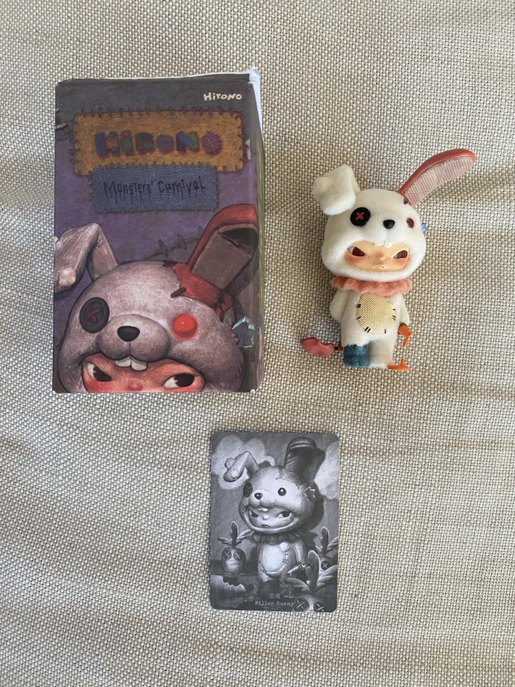 Pop Mart Hirono Monsters’ Carnival Series Killer Bunny Flocked New