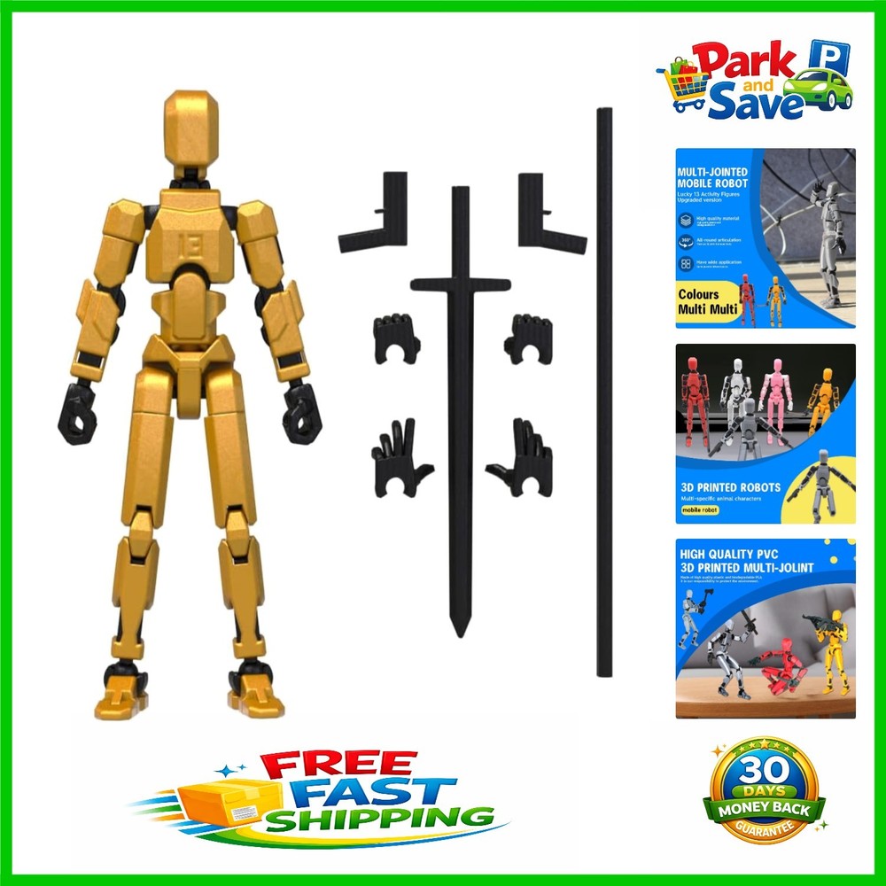 Soozafone’s T13 Titan 3D Action Figure – Dynamic Golden Robot with Accessories