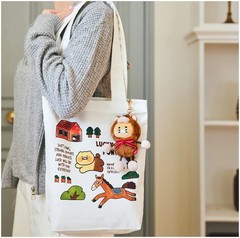 Kakao Friends Lucky Pony Day Eco Bag Ivory & Burgundy Choonsik