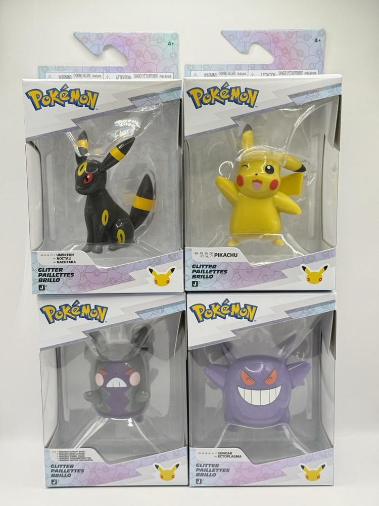 Jazwares Pokemon 30th Glitter Pikachu Umbreon Gengar Morpeko Series 1