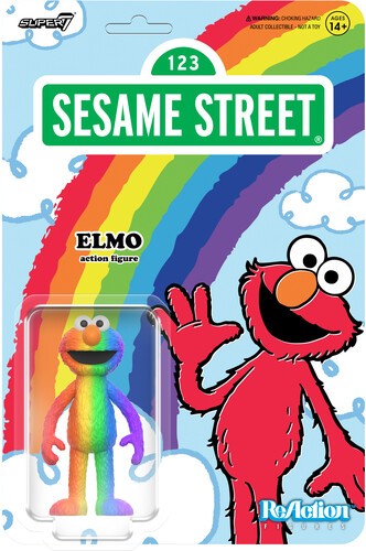 Super 7 Sesame Street – ReAction Figures Exclusive – Elmo (Rainbow)