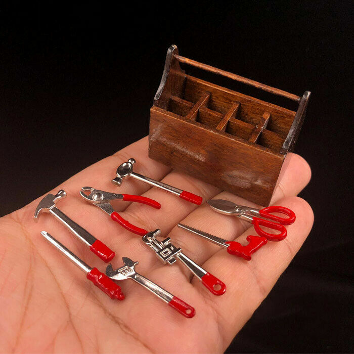1/6 Scale Scene Accessories Alloy Tool & Toolbox Model Wooden For 12″ Figure Toy