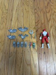 Vtg Bandai 1999 Power Rangers Lost Galaxy Armored Red Ranger Parts Weapons Lot