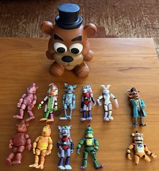 FNAF Action Figures Five Nights at Freddy’s Lot of 11 (2 for parts) & Foam Bear