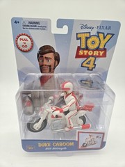2019 Disney Story 4 Duke Caboom With Motorcycle Pull N Go Pixar Toy Rare NIB