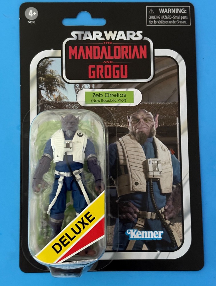 STAR WARS VINTAGE COLLECTION ZEB ORRELIOS VC400 PILOT MANDALORIAN &GROGU