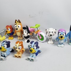 Lot Of Bluey Characters / Figures / Preowned Bicycle