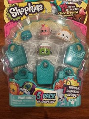 BRAND NEW Shopkins 5 Five Pack Teal Shopping Bags Season 3 Three FREE SHIPPING
