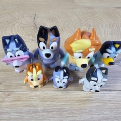 Moose Toys Bluey Lot of 7 Figures Nana Uncle Stripe Rad Muffin Socks Bingo