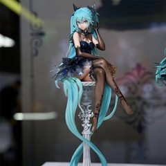 Hatsune Miku Figure Black Dress Cute Girl Doll Collection Model Toy Gift