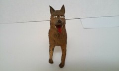 Vintage German Shepherd 4 1/4″ Tall Rubber Dog Figure Hong Kong 1970’s