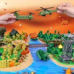 Army Men Military Toys for Boys Age 3-12 124 Pcs Plastic Playset with Soldiers