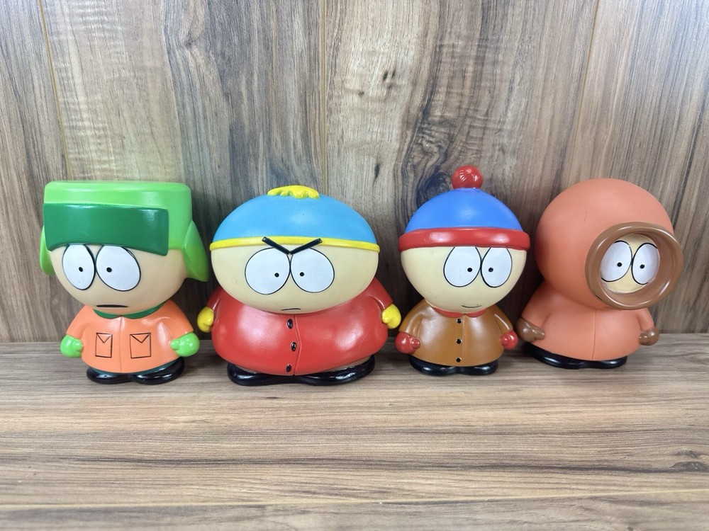 South Park Vinyl Hard Plastic Figures 1998 By Fun 4 All Comedy 6″ Set of 4