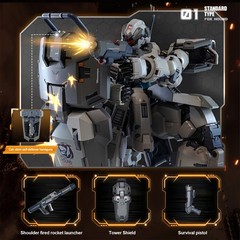 Gray Heavy Armor Mech Action Figure 3-Piece Set Articulated Robot Collectible Mo
