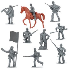 82PCS Civil War Solider Toys, 40 Blue and 40 Gray Uniform Action Figures Plastic