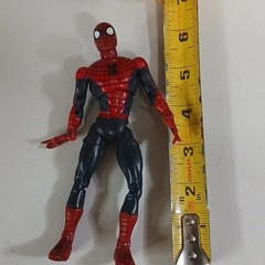 Marvel Spider-Man 6in Red/Black Plastic Action Figure Fully Jointed 2002