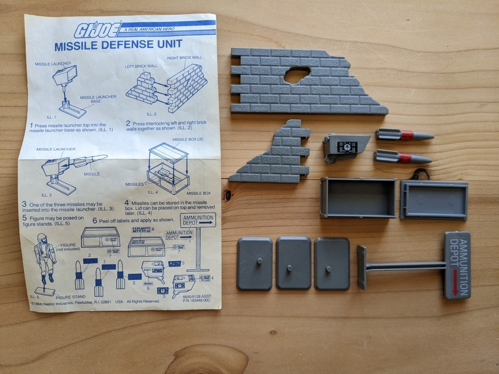 1984 GI JOE MISSILE DEFENSE UNIT Lot Hasbro ARAH PARTS Not Complete VTG Manual