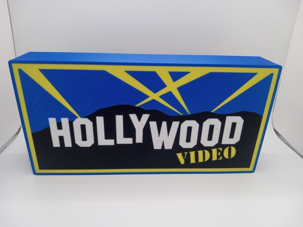 Retro Hollywood Video 9″ lightbox sign retro logo used from late 1980s – 1990s