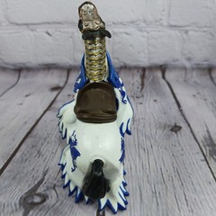 Papo Medieval Sword Shield-Decorated Horse BLUE+WHITE Action Figure 2000s Vtg