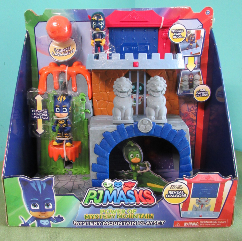 PJ Mask Mystery Moutain Playset Toy Set Disney Catboy & Ninja Figure BRAND NEW