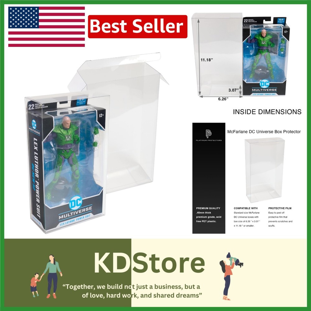 10-Pack Clear Action Figure Protector Cases for 7″ DC Multiverse Displays