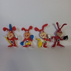 4 Vintage 1980s Dominos Pizza Avoid the Noid Bomb Advertising Mini Figure Set