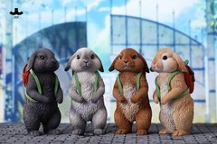 JXK 1/4 Lop Rabbit Animal Pet Simulation Statue Painted 4 Color 10.5*16.5*12.5cm