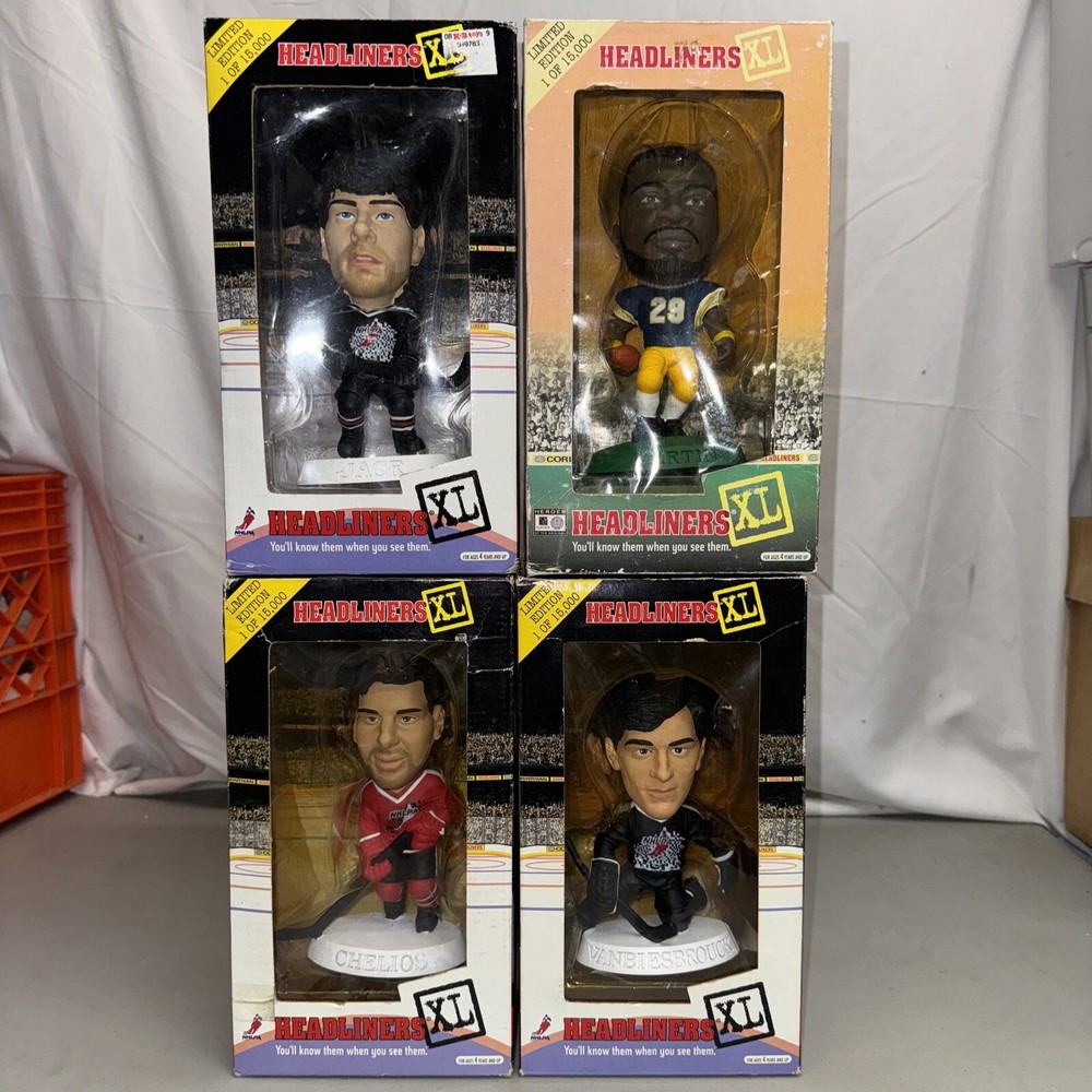 Lot Of 4 Headliners XL Chelios, Vanbiesbrouck, Martin And Jagr. New In Box