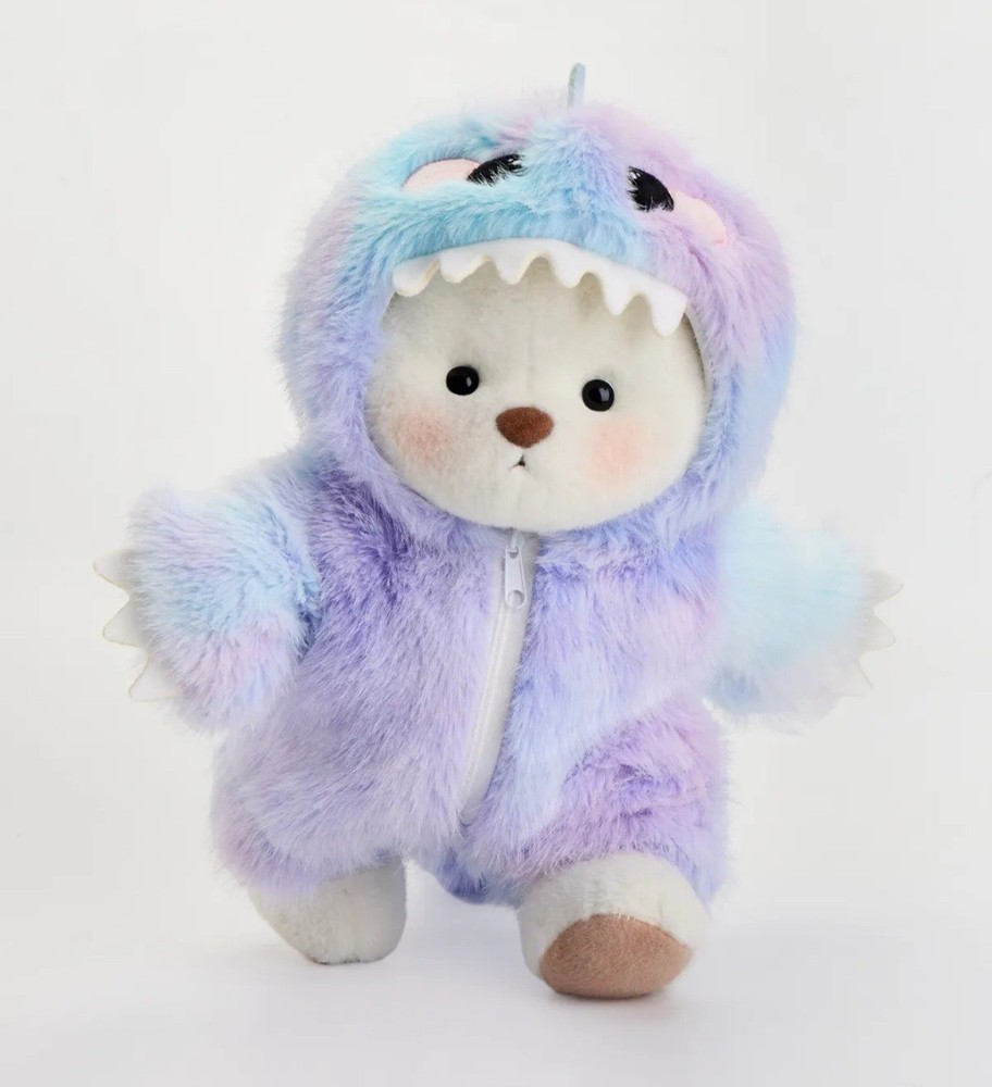 Handmade Fully Jointed 12inch Purple Rainbow Dinosaur Teddy Bear