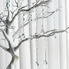 H&D 10pcs 5.3″ Crystal Raindrop with Octagon Beads Chandelier Prisms Pendants La