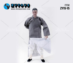 ZYTOYS 1/6 Male Kung Fu Traditional Chinese Clothing Robe Fit 12” Action Figure