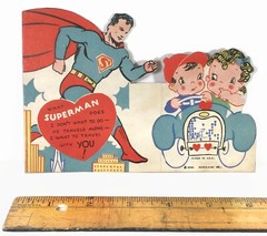 Vintage, Rare Die-Cut Superman Valentine’s Day Card (Circa 1940’s)