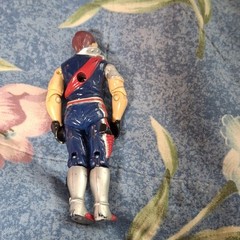 Military Style Action Figure w/ Cobra Logo, Articulated Limbs, Blue Silver Red