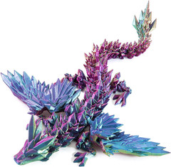 3D Printed Dragon with Wings, 9″ Articulated Winged Dragon for Home Office Decor