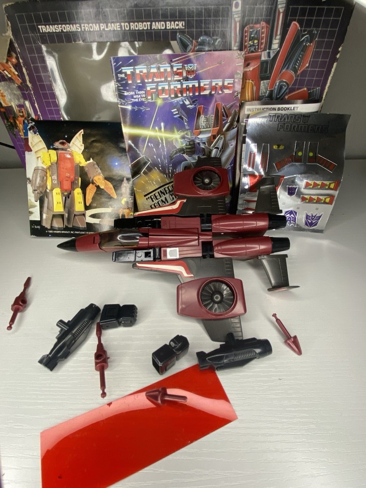 Hasbro 1985 G1 Transformers Thrust Decepticon Jet Action Figure Complete /w box