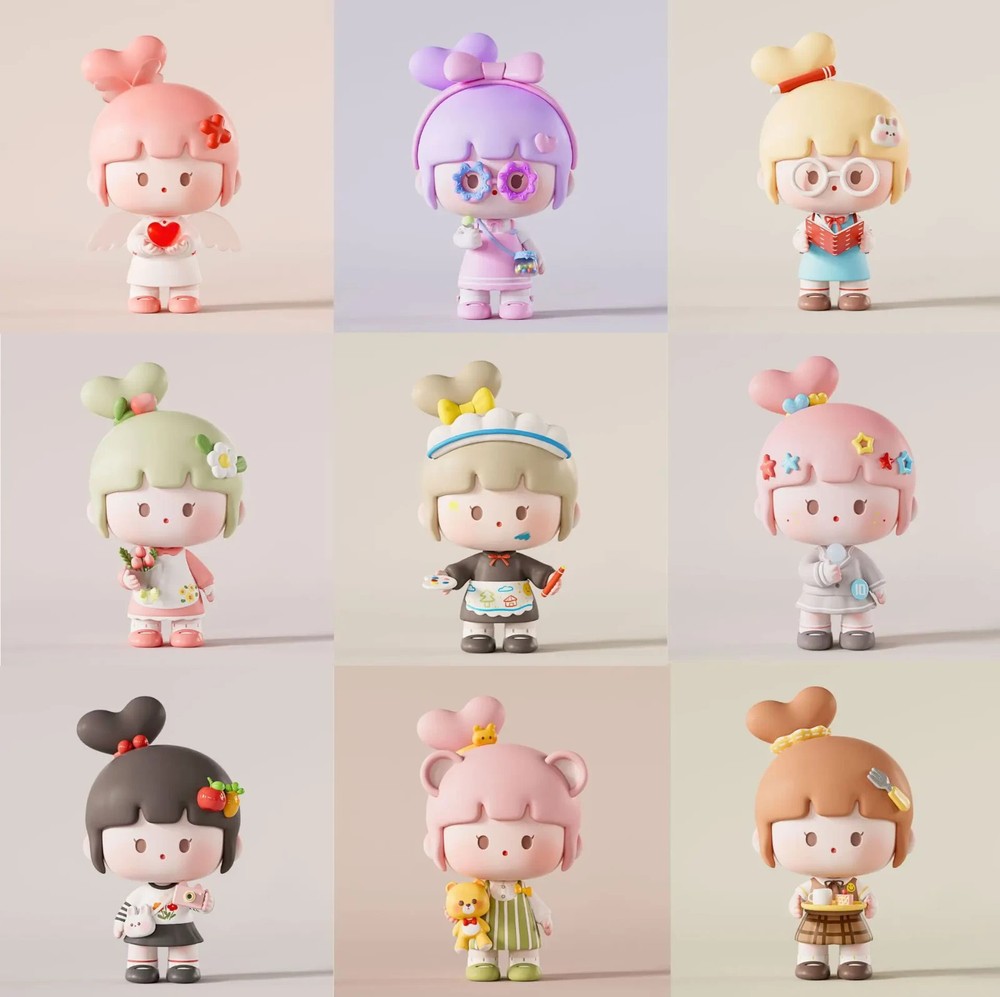 random 1pc Genuine Sugar Heart Series Blind Box Cute Kawaii Trendy Collectible