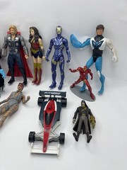 Lot of 14 Action Figures Marvel, DC, Power Rangers, Transformers Toy Bundle