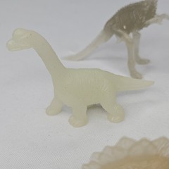 5 Vintage Glow In The Dark Dinosaurs T-Rex Stegosaurus Triceratops Brontosaurus