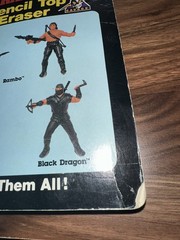 1986 Rambo Pencil Top Eraser ARCO Sylvester Stallone