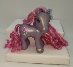 My Little Pony G3 Purple Petal Blossom Custom Curly Super Long Pink Tinsel Hair