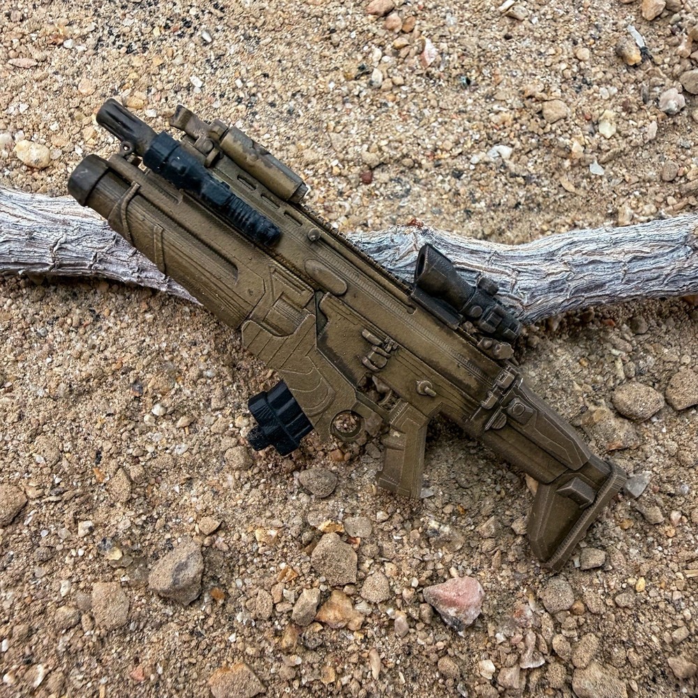 SCAR LOADED V2 [Desert Tan] – 1:12 Scale 3D Printed Action Figure Weapon Upgrade