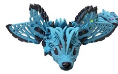 Moonshadow Fae Wolf Dragon Articulated Crystal Wing Fantasy 3D Printed