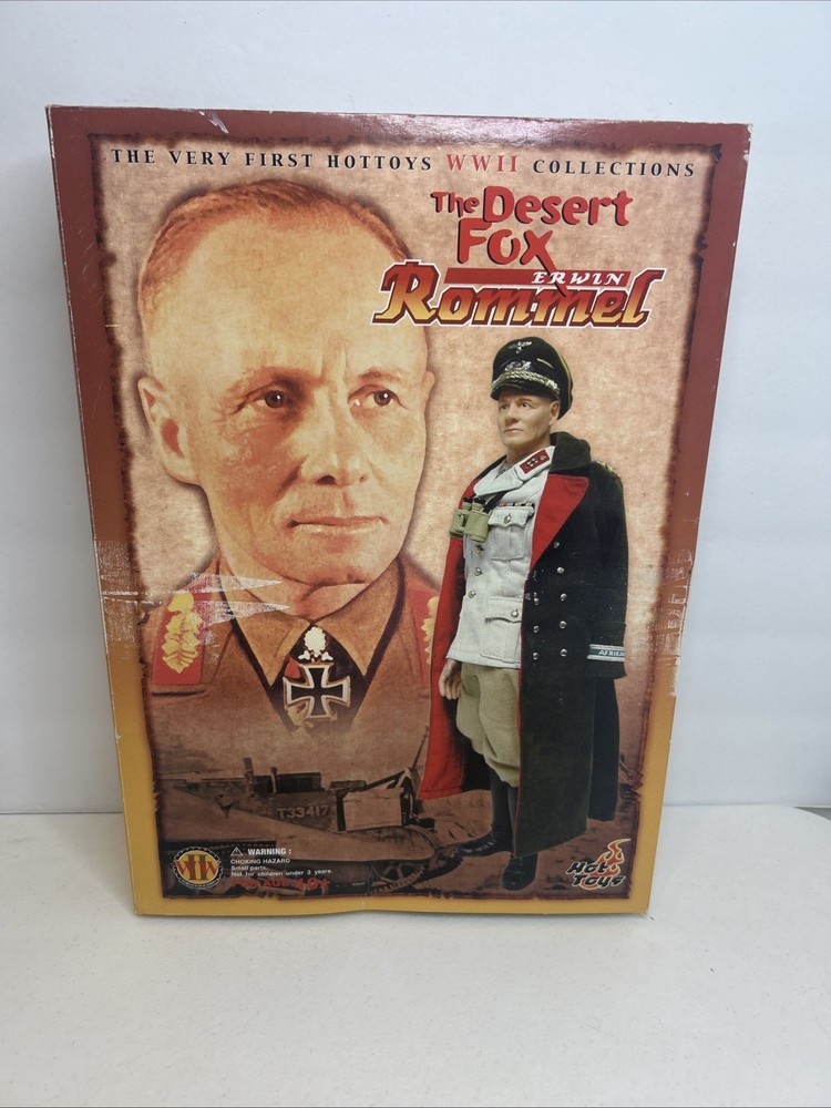 Hot Toys 1/6 WWII Desert Fox Erwin Rommel 12″ Military Action Figure Box Damage