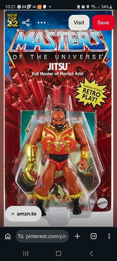 Mattel Masters of the Universe Jitsu Retro Play Action Figure Gold Red