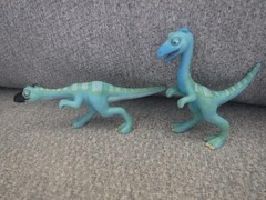 Dinosaur Train OLLIE 118 & OREN 119 Ornithomimus figure lot 2010 Learning Henson